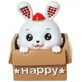 Wackeldackel fürs Auto Cartoone Kaninchen Figur niedliche Wackelfigur Auto Wackelkopf Puppe Schreibtisch Deko Kaninchen Statue Ornamente Innenraum zubehör