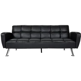 Mendler HWC-K19, Couch Schlafsofa Gästebett Bettsofa Klappsofa, Nosagfederung Schlaffunktion 203cm ~ Kunstleder schwarz