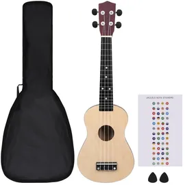vidaXL Ukulele Set Sopran Ukulele, Braun