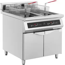 Induktionsfritteuse - 2 x 30 l - 20 000 W - 400 V - Unterschrank - Timer - Royal Catering RCIN-700-01