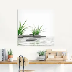 Artland Glasbild »3D Steine«, Zen, (1 St.), in verschiedenen Größen Artland Farbe Bild(er): weiß
