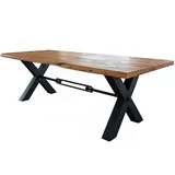 KAWOLA Esstisch PALO Akazie massiv Natürliche Baumkante 200x100cm - Braun,