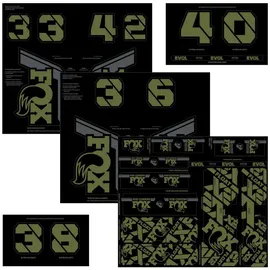 Fox Racing Shox Decal 2021 AM Custom Aufkleberset - Olive Drab - Einheitsgröße