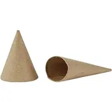 Creativ Company 265501 Kegel, 10 Stück, H: 14 cm, D: 7 cm, beige