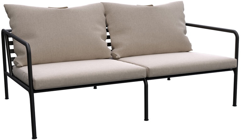 Sofa Avon Houe Gestell Stahl schwarz pulverbeschichtet, Designer Henrik Pedersen, 58.4 cm / mit Kissen 81x159.2x99.1 cm