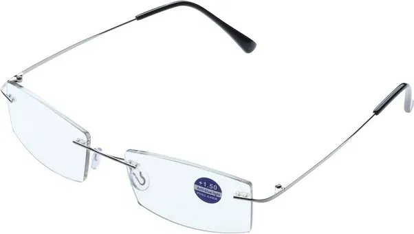 Randlose Lesebrille 250d (Silber)