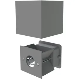 ledscom.de Wandleuchte CUBEL für außen, IP65, Up-/Downlight, grau matt, quadratisch, 1x G9 max. 10W