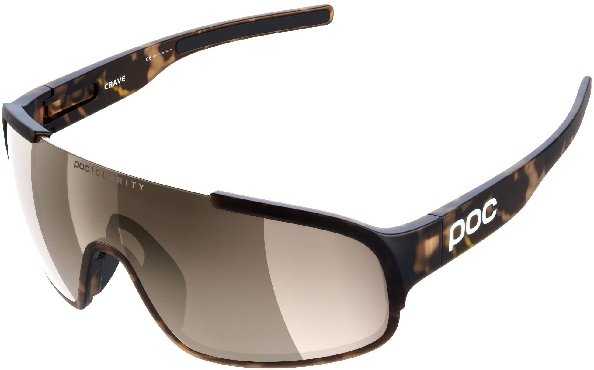 POC Crave Sonnenbrille - Sportbrille mit einem leichten, flexiblen und strapazierfähigen Grilamid-Rahmen ideal für jede sportliche Herausforderung,Tortoise Brown,Einheitsgröße