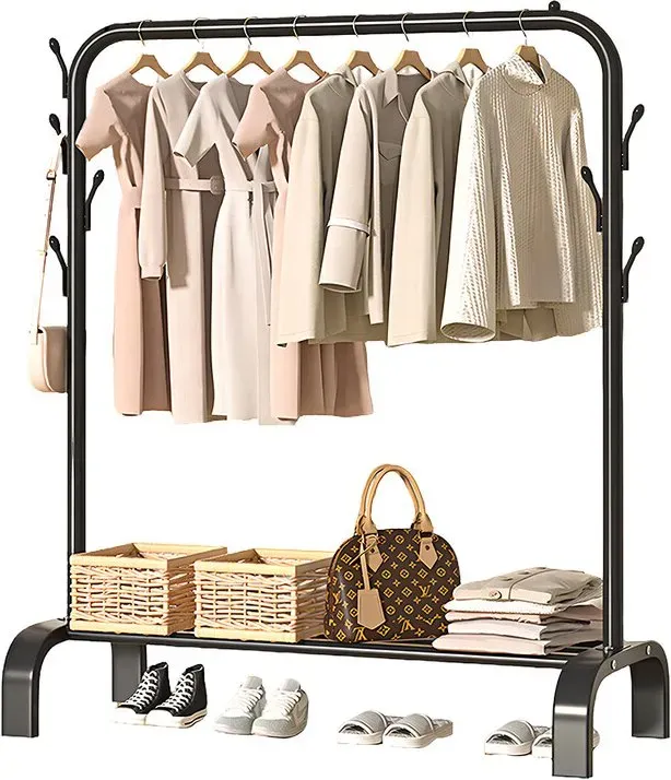 SNSP Kohlenstoffstahl Kleiderständer, Schwarz, 105 cm