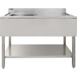 MonsterShop Gastrospüle Spültisch Edelstahl Spülbecken 1 Becken Links Spültheke Waschtisch