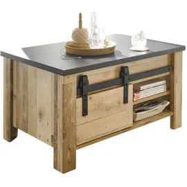 furn.design Couchtisch "Stove" in Used Wood Wohnzimmer Tisch mit Stauraum 93 x 60 cm, - Naturbelassen, Dunkelgrau