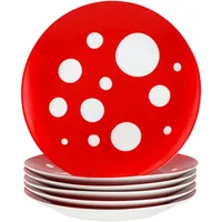 Mambocat Pula rot 6er Set Kuchenteller Porzellan 6 Pers