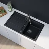 Evineo line 100 links Einbauspüle anthrazit Handbetätigung 860 x 500 mm