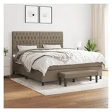 vidaXL Boxspringbett 180 x 200 cm Taupe