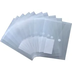 Dokumententasche A5 quer mit Visitenkartentasche u. Klettverschluss, transparent natur, aus PP, NEUTRAL - 10 Stück