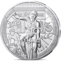 10-Euro-Silbermünze „Tour de France – 50 Jahre Zielankunft auf Champs-Élysées“