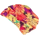 TOGEVAL 2stücke Teiliges Faltbare Badekappen Für Damen Stylische Elastische Schwimmhaube Mit Ohrenschutz Und Uv-Schutz Für Schwimmen Und Sport Orange