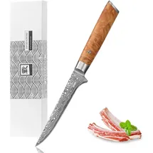 Zayiko Kinone Ausbeinmesser 16 cm Wurzelholzgriff Birke grau/schwarz/bronze