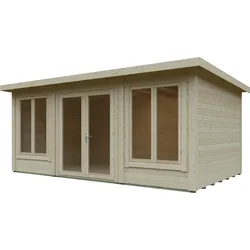 Gartenhaus KIEHN-HOLZ "Brombachsee", beige (naturbelassen), Fußboden im Gartenhaus, Holz, Gartenhäuser, aus naturbelassenem Fichtenholz