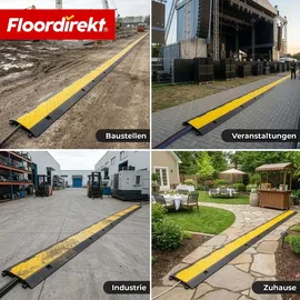 Floordirekt Kabelbrücke Vertex Kabelschutzbrücke 3-kanal bis 10 Tonnen Kabelrampe Mit Klappe