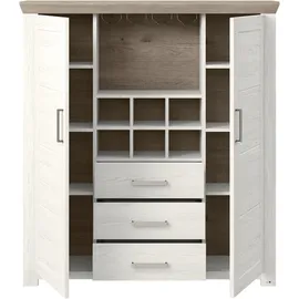Set One by Musterring Highboard »York«, Typ 19, mit 3 Schubkästen und Flaschenregal, Landhausstil, B 129cm