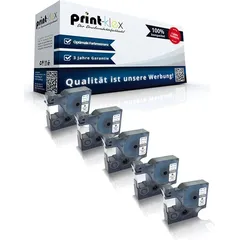 5x Kompatible Schriftbänder für Dymo D1 45020 Labelmanager 280 Labelmanager 300 Labelmanager 350 Labelmanager 350 D S0720600 12mmx7m Kassetten Pa...