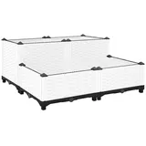 furnicato Hochbeet 80 x 80 x 38 cm Weiß