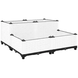 furnicato Hochbeet 80 x 80 x 38 cm Weiß