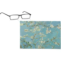 Brillenputztuch Brillenreinigungstuch Brillenpflegetuch Pflegetuch Motiv: Van Gogh, Mandelblüte - Mikrofaser, Material: 80% Polyester, 20% Polyamid - Maße: 18 x 12,5cm