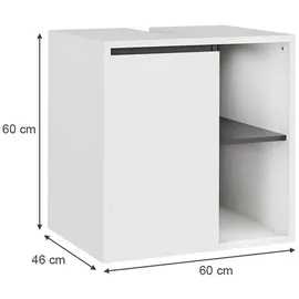 Vicco Waschbeckenunterschrank Viola Weiß/grau, 60 x 60 cm mit offenen Regalen