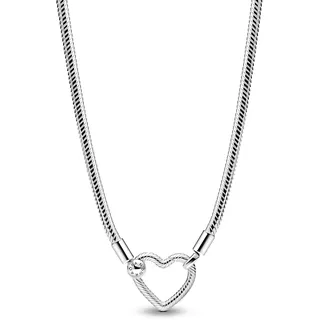 Pandora Moments Herzverschluss Schlangen-Gliederhalskette aus Sterling Silber, mit