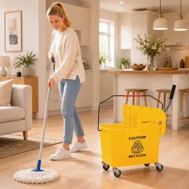 Homcom Reinigungswagen 20 Liter Gelb