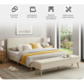 Home Affaire Polsterbett HOME AFFAIRE "Armandine inkl. Lattenrost", beige (beige, beige, beige), B:145,5cm H:100cm L:212cm, Betten, Polsterbett, Kopfteil mit Cordbezug, erhältlich in den Breiten 140cm & 180cm