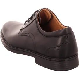 CLARKS Un Aldric Lace Derbys, Schwarzes Leder, 43 EU Weit