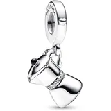 Pandora Espressokanne Charm-Anhänger aus Sterlingsilber mit Zirkoniasteinen verziert, Kompatibel Moments, Moments Kollektion, 792679C01