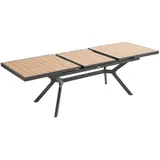 Oviala Gartentisch Grau, Metall, Rechteckig, 90x77x187 cm, Gartenmöbel, Gartentische, Gartentische