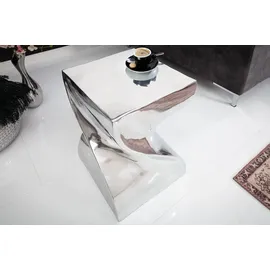 Riess-Ambiente Beistelltisch TWIST - 30cm silber Aluminium poliert Sitzhocker Modern Design