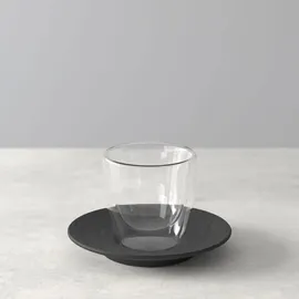 Villeroy & Boch Manufacture Rock Espressoglas mit Untertasse 60 ml schwarz