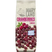 Maryland Cranberries (ganze) 400g Vorratspackung – Getrocknete Cranberries – Perfekt zum Backen oder Snacken (1 x 400g)