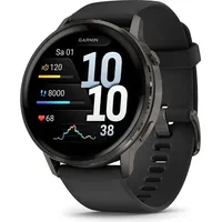 Garmin Venu 4 45 mm Schwarz/Schiefergrau Silikon Armband Schwarz