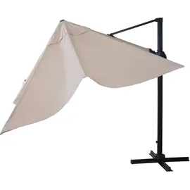 Mendler Gastronomie-Ampelschirm HWC-A96 400 x 300 cm beige inkl. Ständer