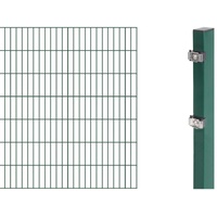 GAH ALBERTS Doppelstabmattenzaun | verschiedene Höhen - wahlweise in verschiedenen Farben | grün | Höhe 140 cm hoch, 1 Matte 2 m
