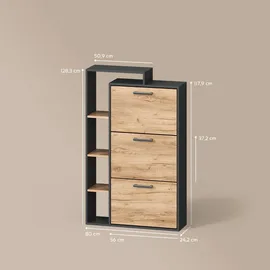 livinity® Ortello 80 x 128,3 x 24,2 cm 3 Schubladen goldfarben