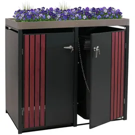 Proregal Mülltonnenverkleidung 125 x 132 x 84 cm schwarz