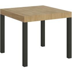 Ausziehbarer Tisch 90x90/246 cm Everyday Gestell Eiche Natur Anthrazit