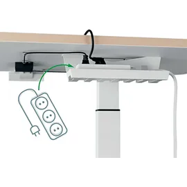Leitz kleiner elektrisch höhenverstellbarer Schreibtisch mit Aufstehhilfe Weiß