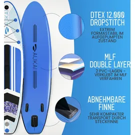 Aukai SUP Board 320 x 76 x 15 cm blau
