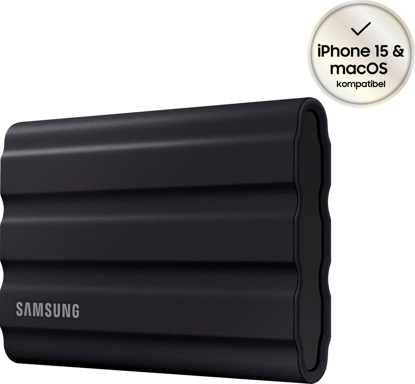 Samsung T7 Shield externe SSD (2TB) 1050 MB/S Lesegeschwindigkeit, 1000 MB/S Schreibgeschwindigkeit schwarz 2TB