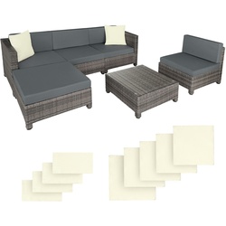 TECTAKE Rattan Lounge mit Aluminiumgestell inkl. Bezüge in 2 Farben  
1