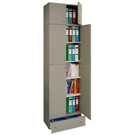 VCM Lona Aktenschrank 70 x 39 x 240 cm grau